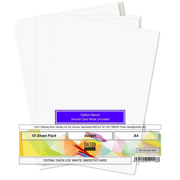 Dalton Manor Extra Thick Ice White Smooth Card A4 400gsm