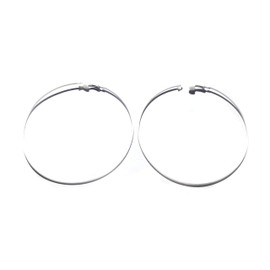 Large Clip-on Earrings 4 Inch Hoop Earrings Classic Circle Assorted Color Hoops (White)
