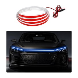 Gasedin Car Hood Light Strip, 71 Inches Flexible Automotive Engine LED Strip Dynamic Hood Light Strip, Waterproof Daytime Running Lights for Cars Trucks SUVs, Car Accessories (Blue)