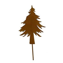 Pack of 5 Metal Christmas Tree Rust Decorative Stakes Trees Tree 14 cm Christmas Decoration Metal Tree Stake Christmas Jewellery Garden Stake 35 cm