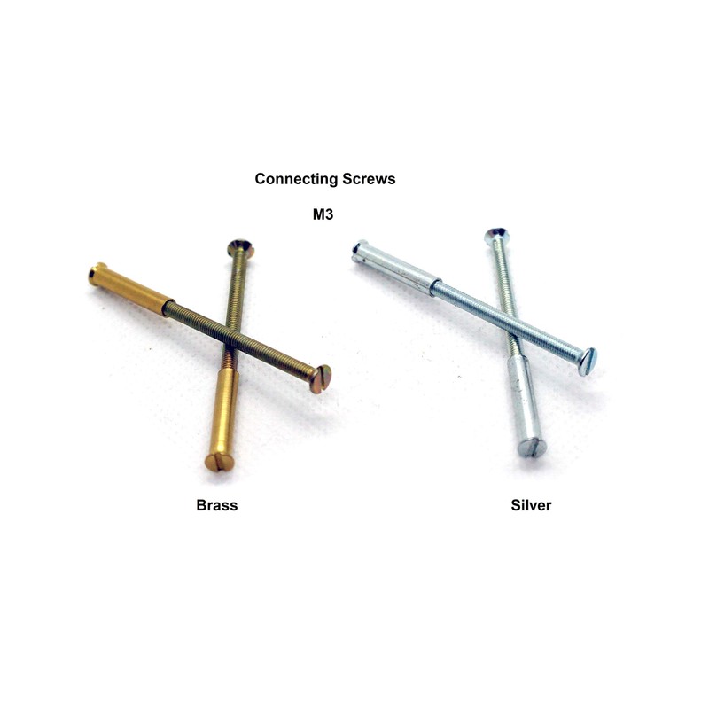 Door Handle Connecting Screws with Sleeves M3 Silve 50mm Bolts