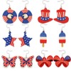 4th of July Earrings Set - 6 Pairs Patriotic Glitter