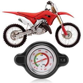 Cooler Cap with Temperature Gauge, 1.8 High Pressure Heater Cover Thermometer Radiator Cover Temp Meter High Pressure Cooler Cap with Temperature Gauge 1.8 Bar