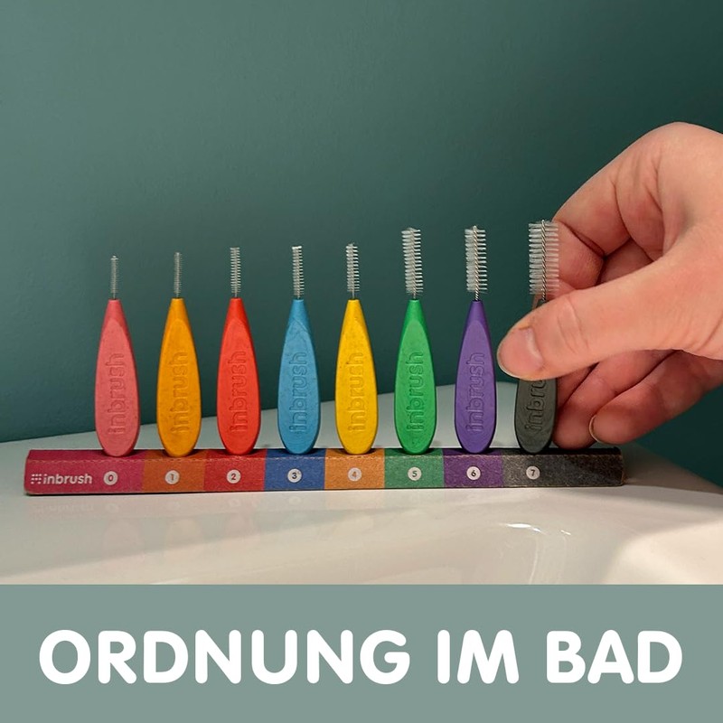 inbrush Premium Interdental Brushes - Set of 8 Mixed Sizes