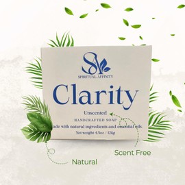 SPIRITUAL AFFINITY Clarity Unscented Hand Soap & Body Wash – Natural Skin Care with Coconut Oil & Olive Oil – Gentle Face Wash & Body Soap for Men & Women, 4.5 oz or 128g