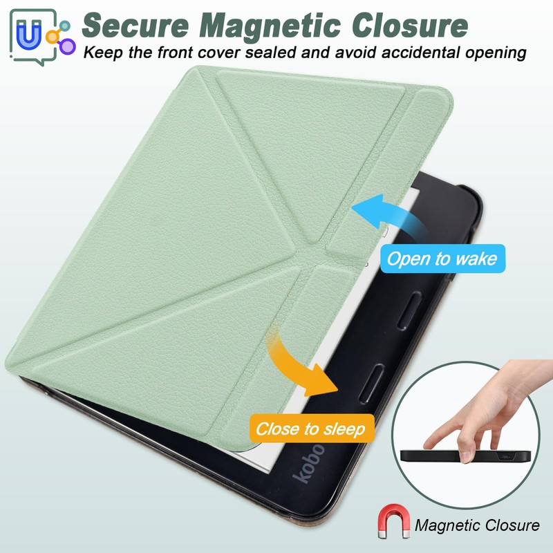 DMLuna Origami 2-Way Stand Case for Kobo Libra Colour (Model:N428,