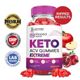 Justified Laboratories Ripped Results Keto Extreme ACV Gummies 2000MG Apple Cider Vinegar 60 Gummys