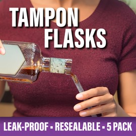 Smart Alec Novelty Tampon Flask - 5 Leak-Proof Fake Hidden Flasks Liquor for Women | Alcohol Flask Tampon - Tampon Alcohol Tubes Perfect for Concert, Cruise, Sports Event, & Party Using Tampon Flasks
