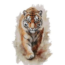 Tiger Walks in, Counted Cross Stitch kit