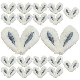 Ipetboom 30pcs Fabric Bunny Ears Hairpin Making Materials Hair Clip Bunny Ears Accessories, Grey