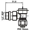 Goshe Angled 1/2" Inch BSP x PEX 16mm Thermostatic Valve
