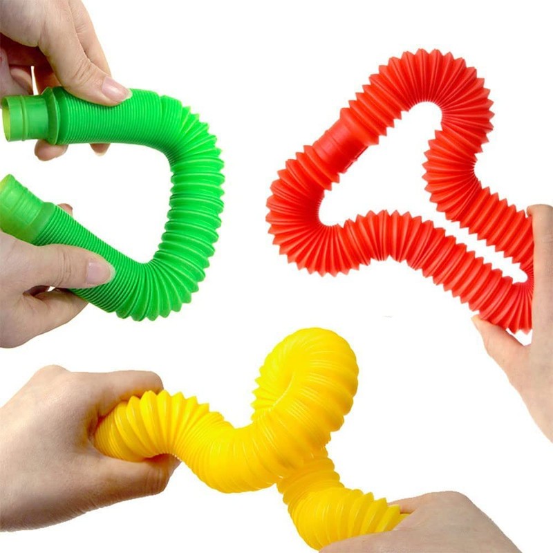Set of 16 Rainbow Pop Tubes Relieves Stress and Anxiety