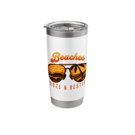 Beaches Booze & Besties Aviator Sunglasses Stainless Steel Insulated Tumbler