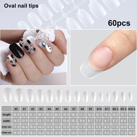 MUSILAN Acrylic Nail tip - 6 Kinds Longer Matte Soft Gel Tips Almond Fake Nail Tips Coffin Nail Tip Oval False Nail Tip For Press On Nails Acrylic Nails for Soak Off Nail Extensions,15 Sizes