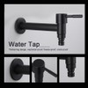 G1/2in Black Stainless Steel Washing Machine Faucet Single Cold Sink