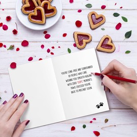 Nchigedy Funny Dog Get Well Soon Card for Him Her, Humorous Speedy Surgery Recovery Card for Men Women, Well at Least You Don't Have to Wear a Cone