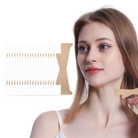 Neck Lift Tapes, 20pcs Instant Neck Lifting Stickers, Neck Lift Bands Adhesive Neck Lift Patch Tools Neck Skin Care (Khaki)