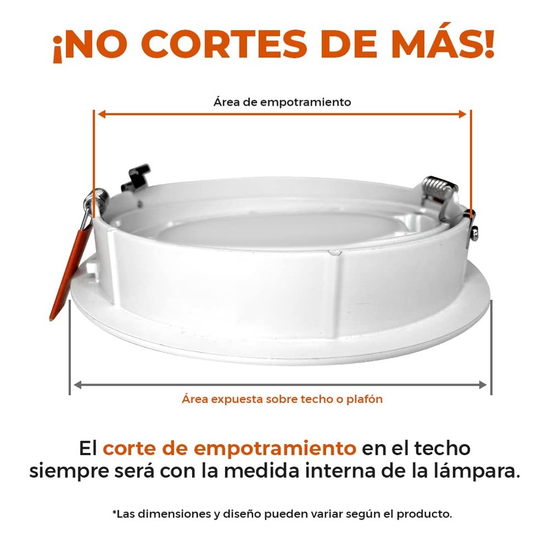 Tecnolite - Lámpara Downlight LED Empotrable 3.5 W, Luz Suave