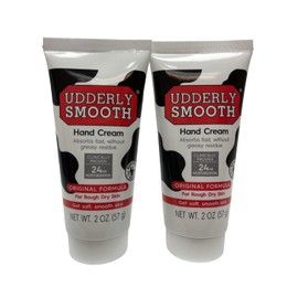 Crema de manos en formato de viaje Udderly Smooth Original Formula: (2) tubos de 2 oz y tarjeta de consejos de Phyphy