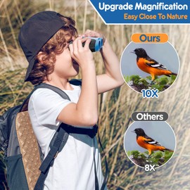 BNISE Fernglas für Erwachsene und Kinder, 10 x 25 cm, kompaktes kleines Fernglas für Junior, echte Optik, Fernglas für Vogelbeobachtung, Reisen und Camping, Blau