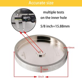 MORESUPERHARD CBN Grinding Wheel 8 Inch 320 Grit, 8" x 1" Wide, 5/8" Arbor, Bench Grinder Wheel for Sharpening HSS, Lathe Tools, Chisels & Woodturning Tools, Fit 8-Inch Bench Grinders(320 Grit)