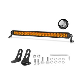 OFFROADTOWN 20 Inch Amber LED Light Bar 180W Spot Flood Combo Beam Slim Single Row Light Bar Off Road Driving Lighting Bumper Lights Bars Amber Fog Lights for Truck UTV SUV Jeep Chevy Boat Tractor