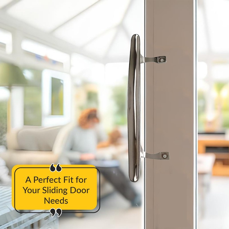 BRIXWELL Chrome Die-Cast Handle for Sliding Patio Door with 6-5/8"