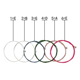 6 Acoustic Guitar Strings, Each Set is Packaged Individually, (3 Sets,1 Brass Set, 1 Red Copper Set and 1 Multicolour Set) for Electric Acoustic Guitar Beginners Performers