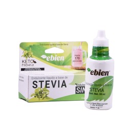 Ebien Stevia Líquida rinde hasta 170 tazas o porciones: 35ml por gotero. Endulzante Natural sin calorías