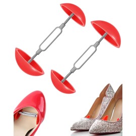 JUKOTA 2 x Red Adjustable Shoe Stretcher (7-10.5 cm) - Universal Shoe Stretcher for Leather Shoes, Boots & High Heels - Shoe Width Increaser - Lightweight and Portable Made of TPR Material