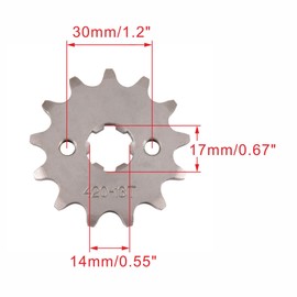 WOOSTAR Motorcycle 420-13T Front Sprocket 17mm Replacement for 50cc 70cc 90cc 110cc 125cc Dirt Pit Bike Mini Bike ATV 4 Wheeler Moped