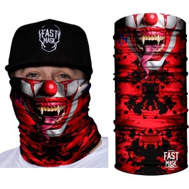Multi-Color - Cold Weather Gaiter with Face Shielding UV Protection - Neck Gaiter Face Mask for Motorcycle - Motorcycle Mask (Killer Clown)