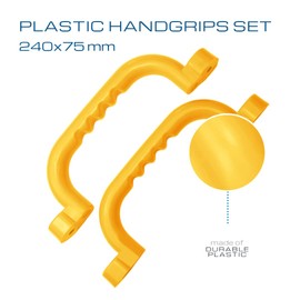 OTITU - 240 x 75 mm - Playground Grab Bars Pair with Screw Set, Climbing Frame Handles, Toy Accessories, Playground Accessories, Yellow