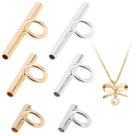 6pcs Pin to Pendant Converters, 8/13/20mm Copper Necklace Adapter for Brooch Gold & Silver Brooch Pendant Converter for Jewelry Making DIY Crafts