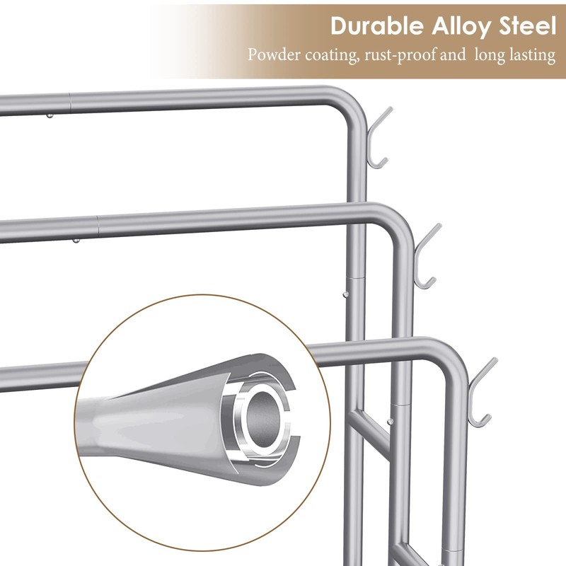40" H Free Standing Towel Rack with 2 Storage Baskets
