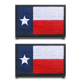 Pack of 2 US State Texas Flag Texas Patch Velcro Tactical Military Patch, Patch with Velcro Fastening, Airsoft Patch for Backpacks, Tactical Clothing, Pockets, Badges, Velcro Straps Jacket