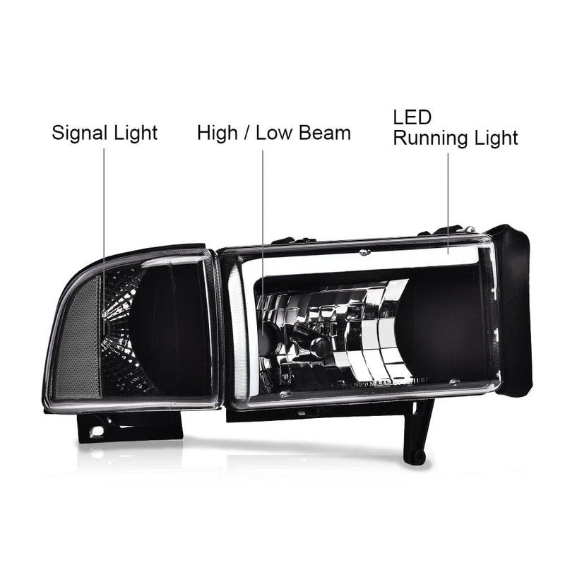 G-PLUS LED Headlights, Compatible with 1994-2001 Dodge Ram 1500/1994-2002 Ram
