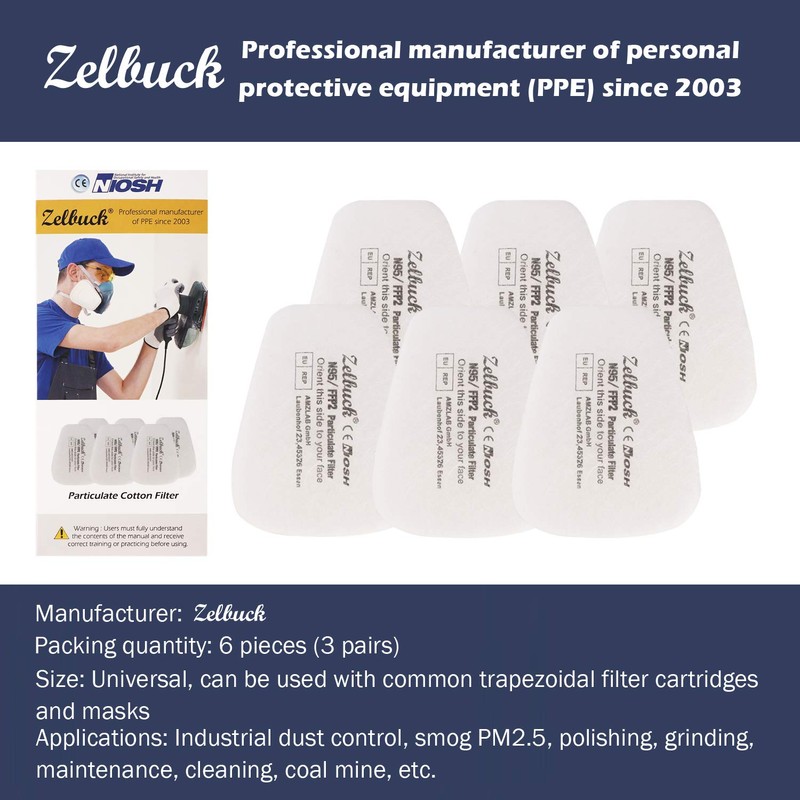 AONELAS Zelbuck 6 Pcs Replaceable Electrostatic Cotton Filters - 5
