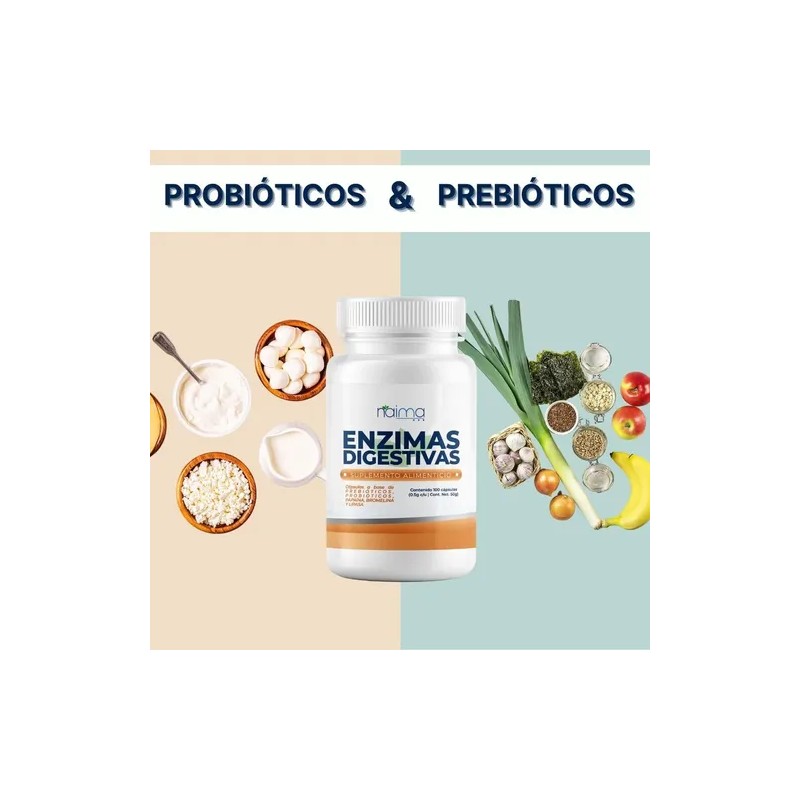 Enzimas Digestivas 500mg - 100 Cápsulas Por Frasco