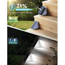 AUDLES LED Solar Step Lights Waterproof Outdoor Stair Lights, Solar Deck Light Outdoor Decor IP67 Solar Lights for Yard, Patio, Garden, Walkways, Front Door, Pathway, Driveway (12)