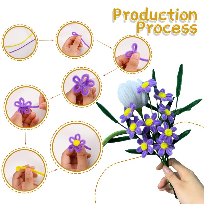 Zxiixz 100Pcs Pipe Cleaners, Pipe Cleaners Craft, Creative Craft Pipe