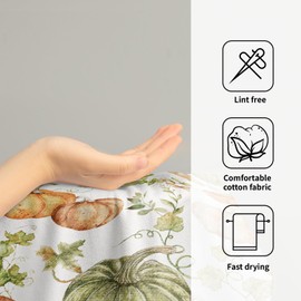 Autumn Harvest Orange and Green Pumpkin Hand Towel Set of 2 Soft Absorbent 14x28 Inch Holiday Thanksgiving Fall Leaf Tea Towels Baking Cooking Wash Cloth for Bathroom Kitchen Bar Beach Gym Spa Decor