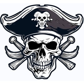 Dopetattoo 6 sheets Temporary Tattoos Skull Crossbones Pirate Jolly Roger Temporary tattoo for Women Neck Arm Chest for Woman