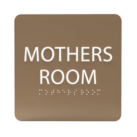 ADA CENTRAL SIGNS - 6" X6" Mothers Room Sign - ADA Compliant Tactile Graphics Grade 2 Braille Text Acrylic Wall Signs - Lactation Nursing Room Door Signs for Hospitals, Offices, Clinics & Apartments