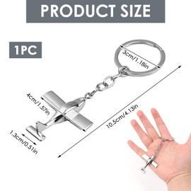 BIVOFU Aeroplane Keyring for All Pilots, Key Ring Aeroplane, Tarpaulin Pendant, Gift for Pilots, Flight Attendants, Travellers, Lucky Charm, Decorative Accessory, White