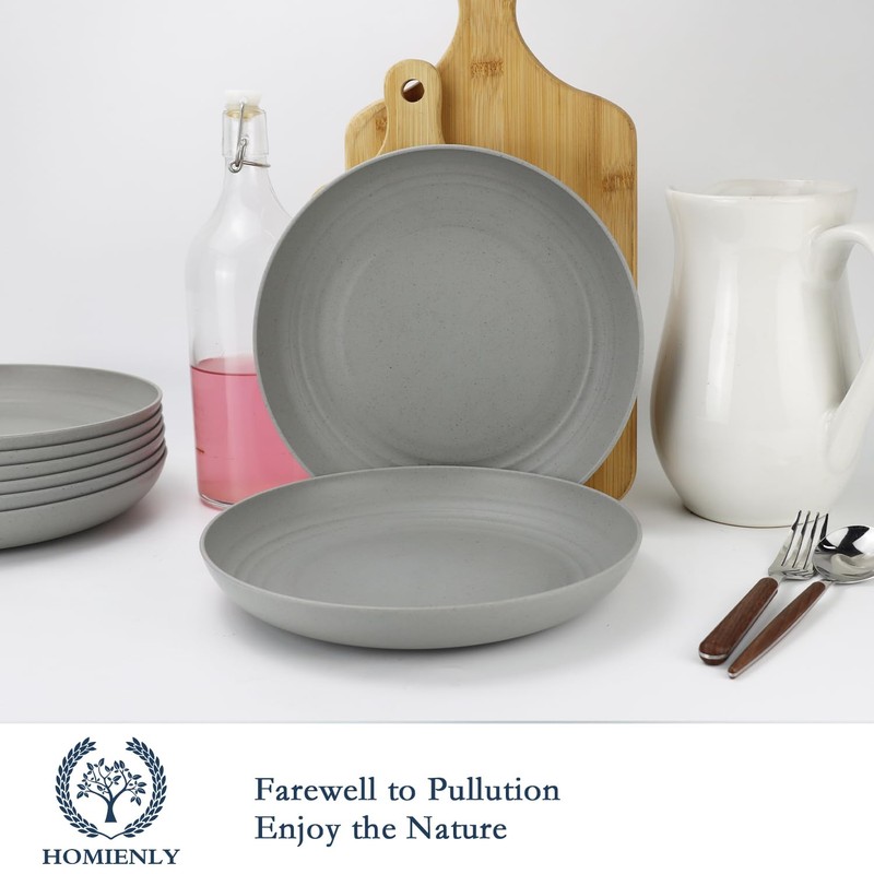 Homienly Deep Dinner Plates Set of 8 Alternative for Plastic
