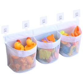 Bath Toy Storage Bag, 60 cm Bath Toy Hanging Organiser Bag, Toy Storage Mesh Bag for Children Babies, Storage and Sorting of Toys