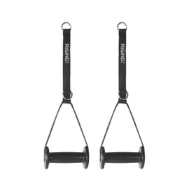 Adjustable Resistance Band Handles – Heavy Duty Workout Grips with Non-Slip Rubber Handles & Flexible Nylon Loop Straps – Compatible with Home Gym, Pulley Systems & Resistance Bands