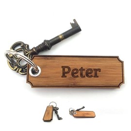 Mr. & Mrs. Panda Peter Keyring Gift, Wooden Key Fob, Bag Pendant, Wooden Keyring, Engraving, Gifts