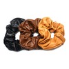 QinGoo Large Stylish Leather Leather Scrunchie Black Hair Elastic Hair